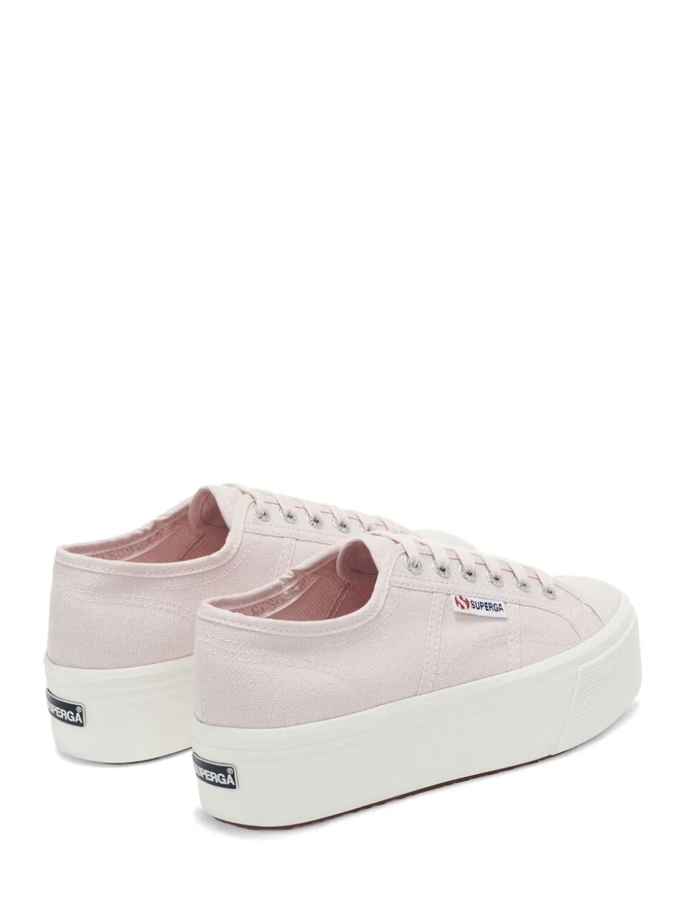 Superga White Canvas 2790 Flatform Trainers
