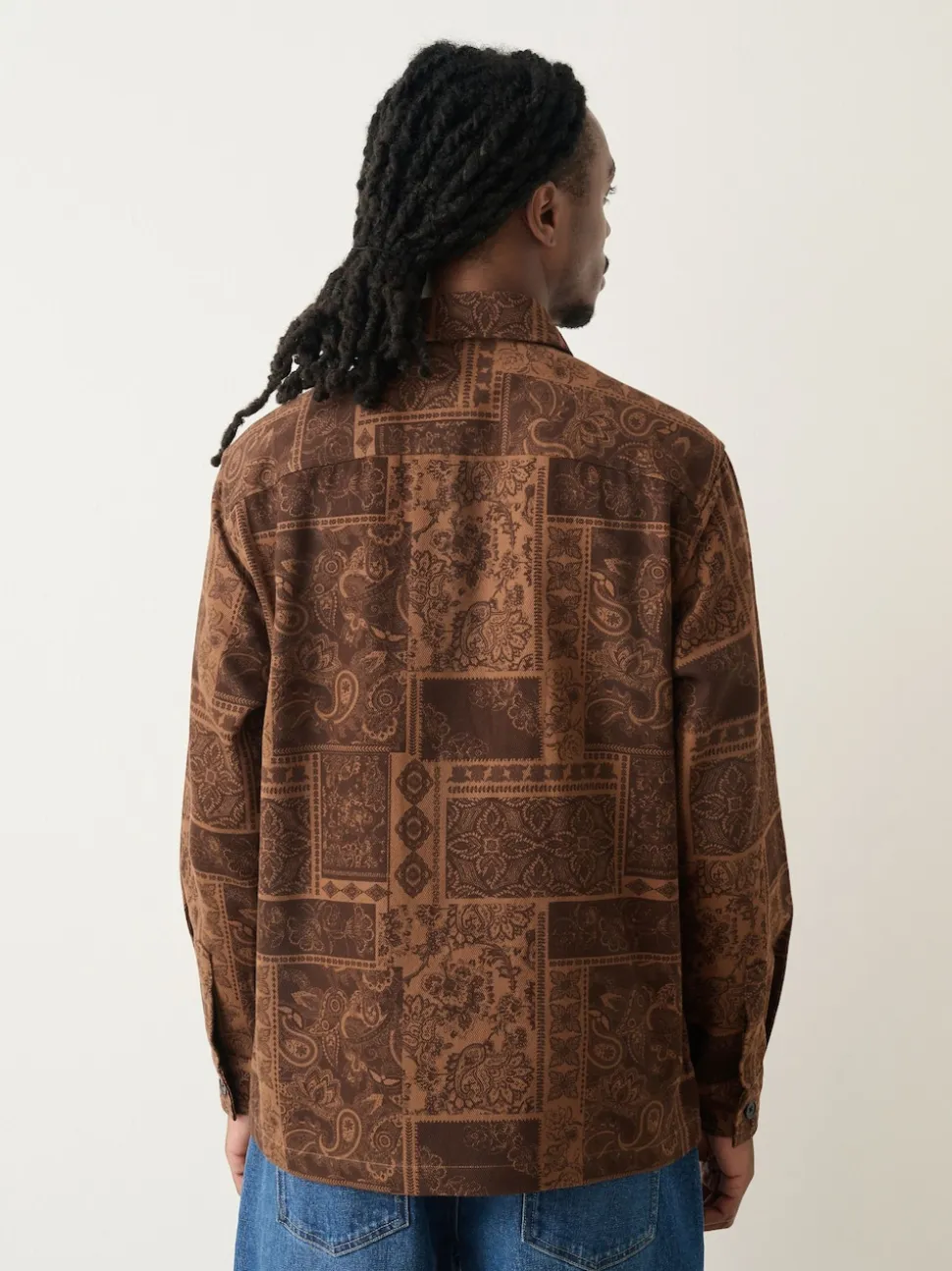 Tan Brown Bandana Style Shacket