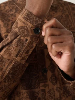 Tan Brown Bandana Style Shacket