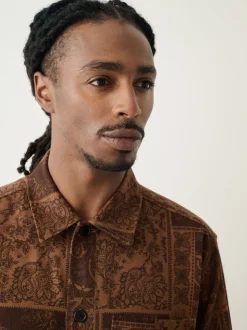 Tan Brown Bandana Style Shacket