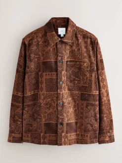 Tan Brown Bandana Style Shacket