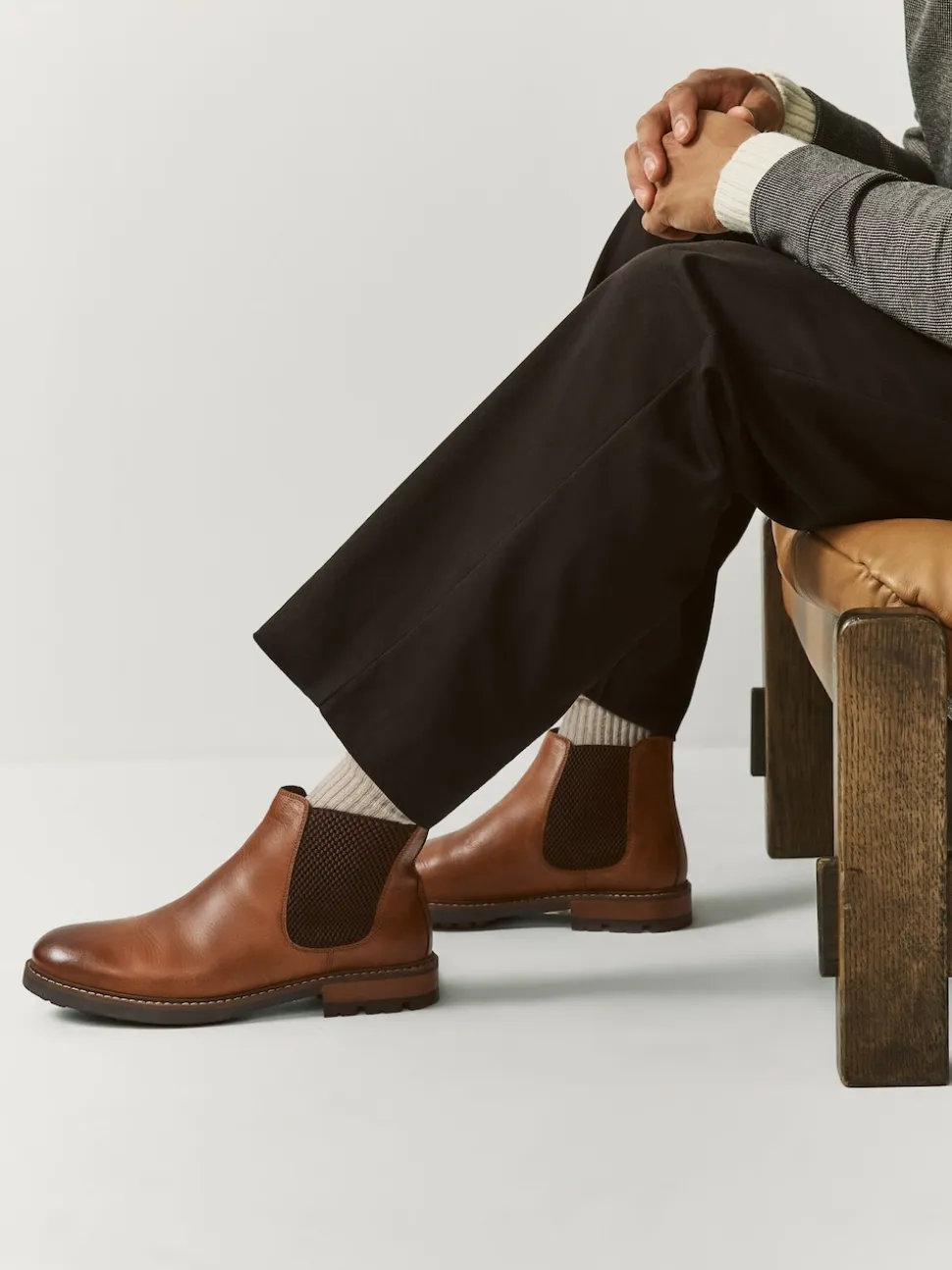 Tan Brown Casual Leather Chelsea Boots