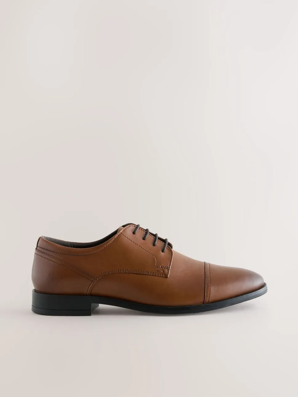 Tan Brown Derby Toe Cap Shoes