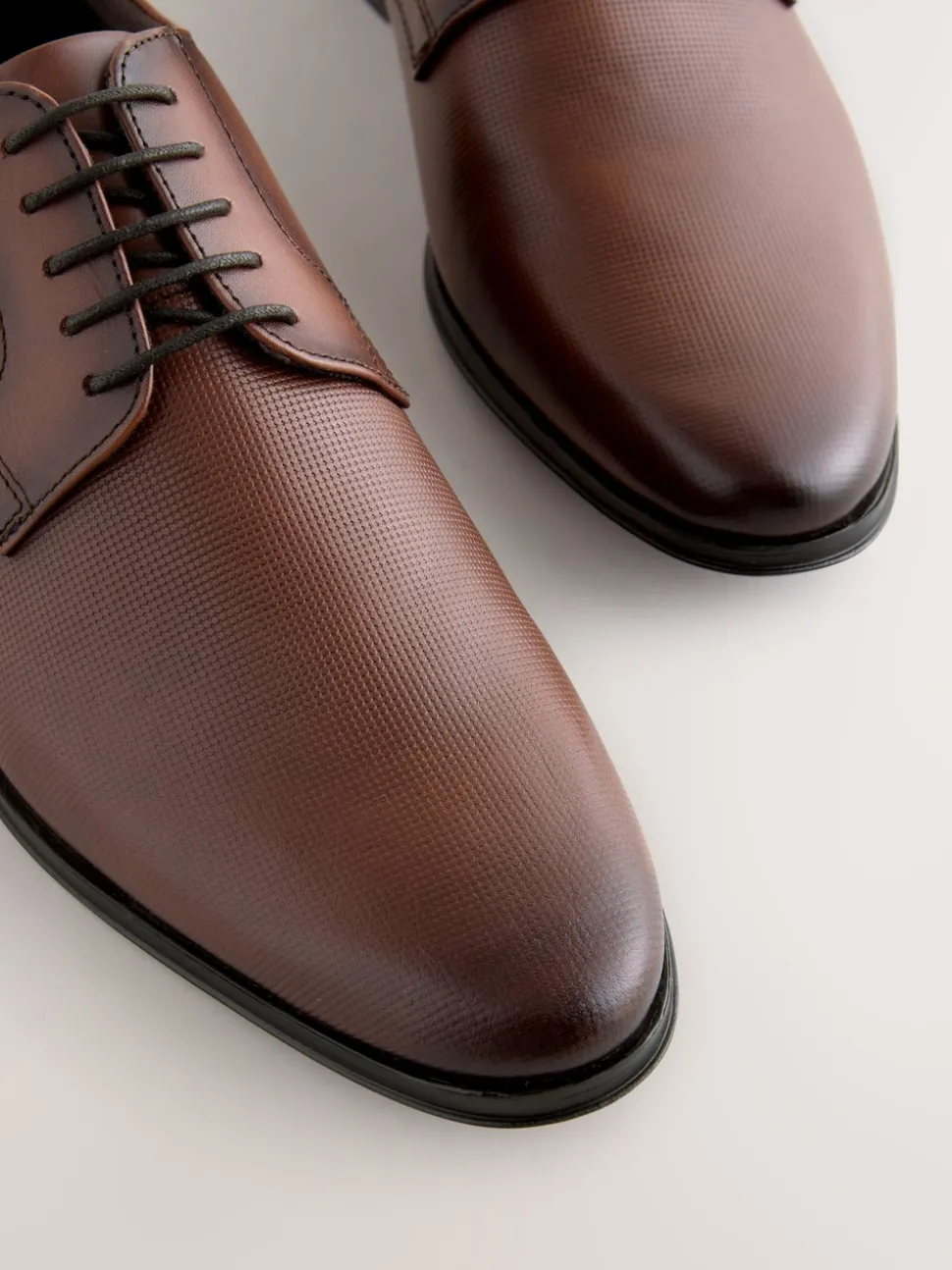 Tan Brown Embossed Derby Shoes