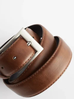 Tan Brown Faux Leather Belt
