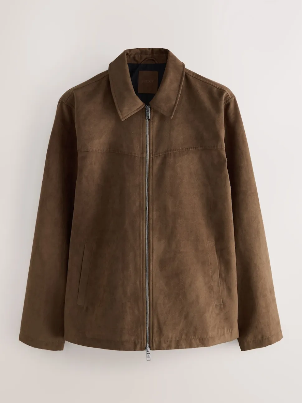 Tan Brown Faux Suede Harrington Jacket