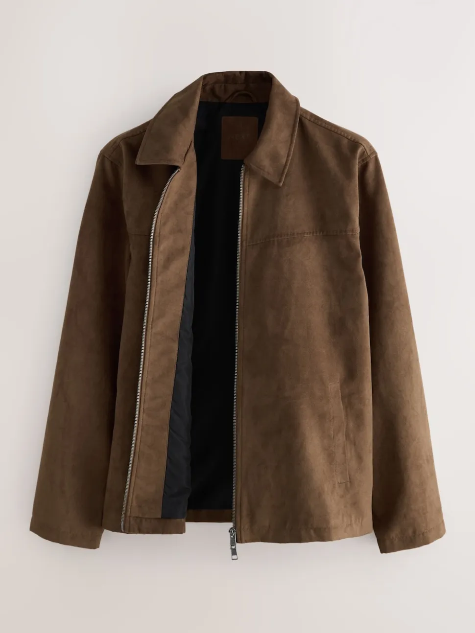 Tan Brown Faux Suede Harrington Jacket
