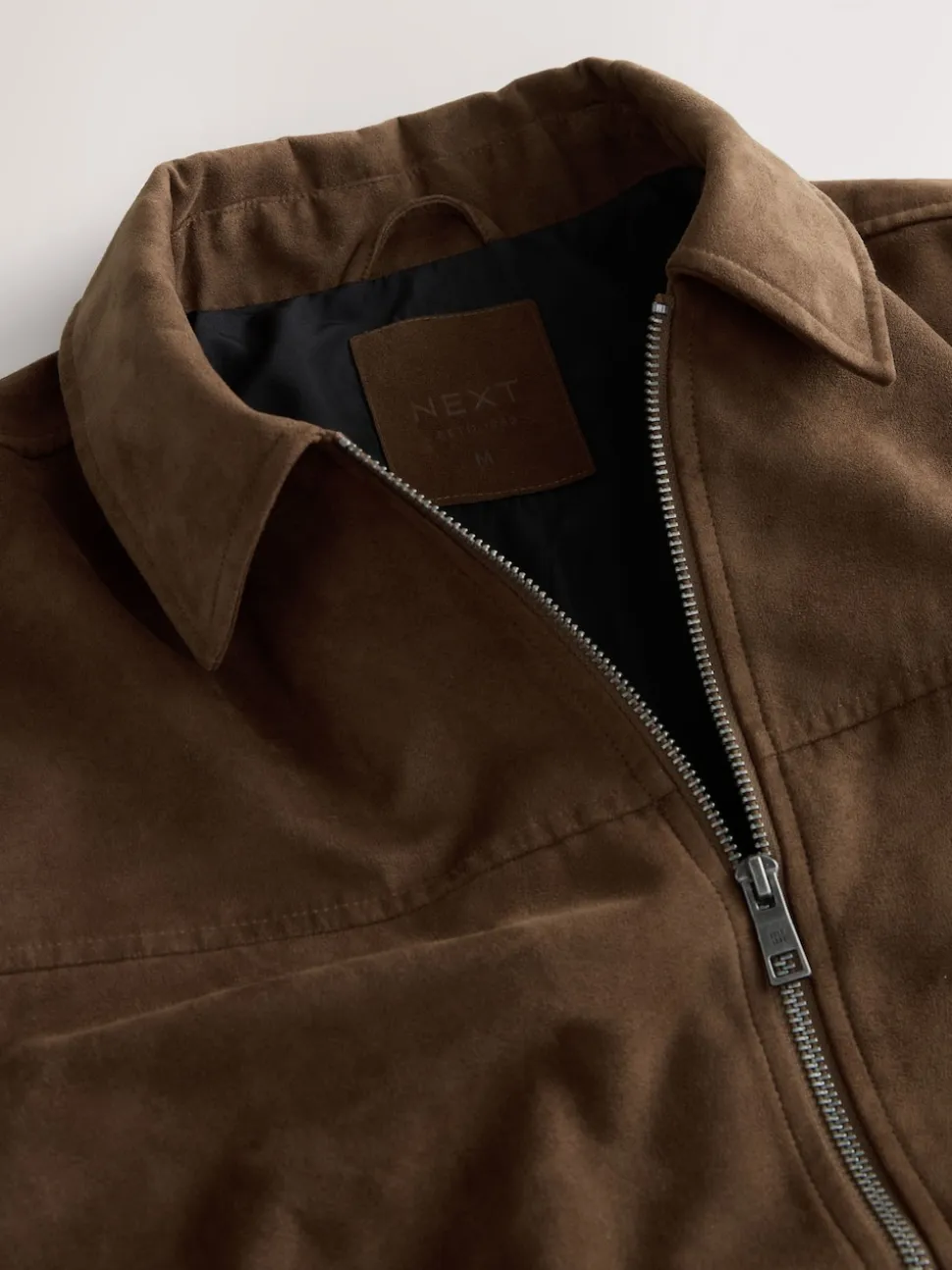Tan Brown Faux Suede Harrington Jacket