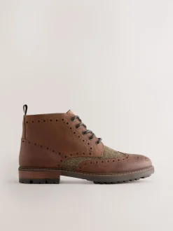 Tan Brown Heritage Brogue Boots