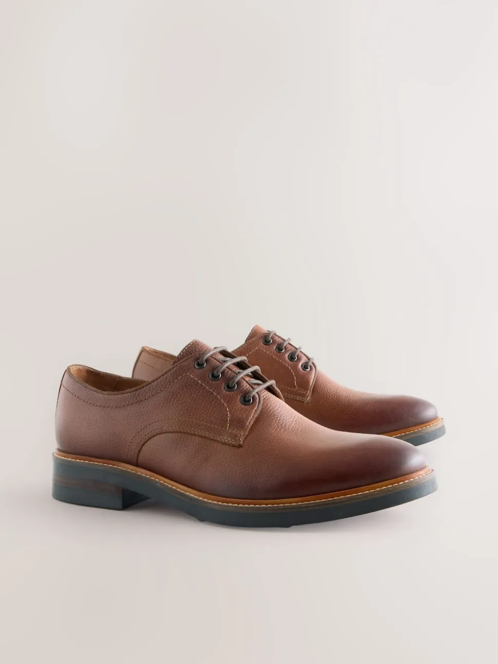 Tan Brown Heritage Derby Leather Shoes