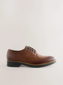 Tan Brown Heritage Derby Leather Shoes