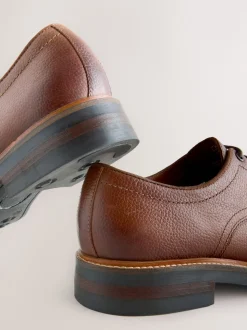 Tan Brown Heritage Derby Leather Shoes