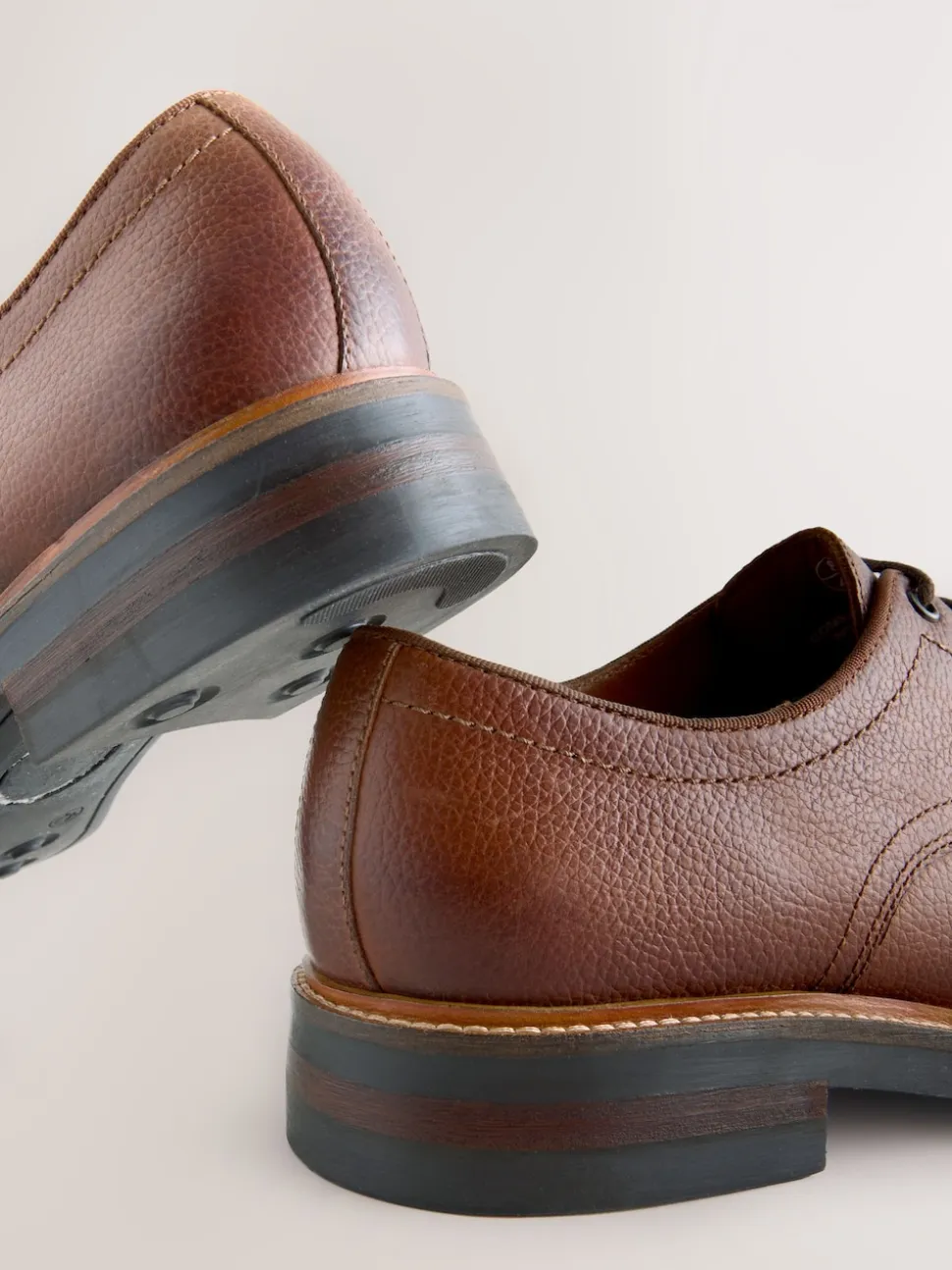 Tan Brown Heritage Derby Leather Shoes