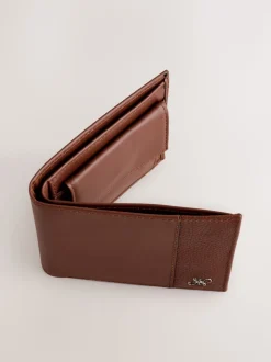 Tan Brown Leather Bifold Wallet