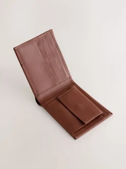 Tan Brown Leather Bifold Wallet
