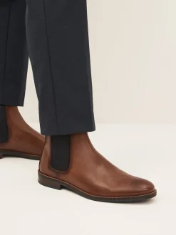 Tan Brown Leather Chelsea Boots