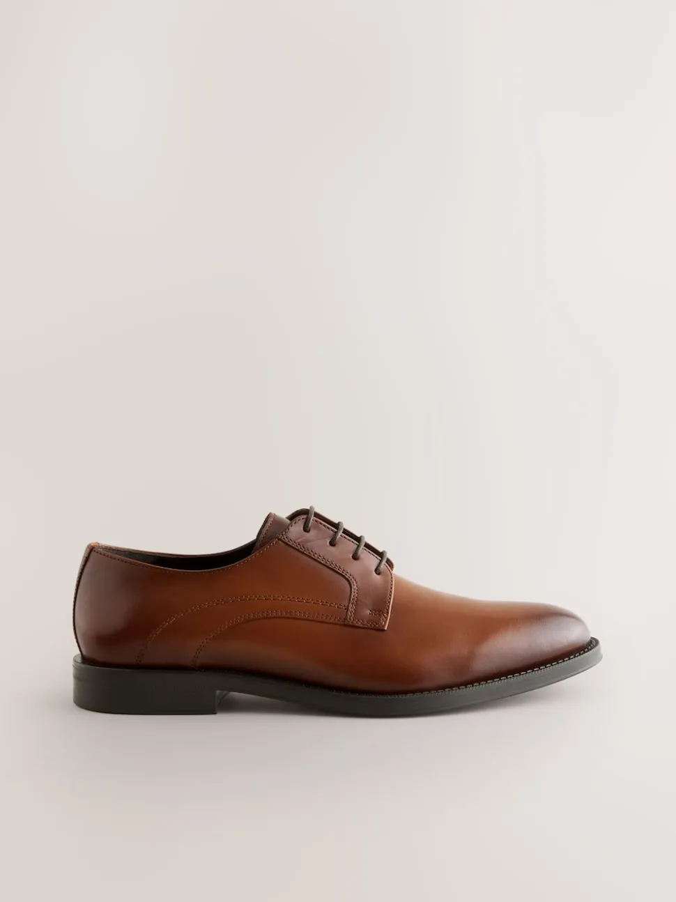 Tan Brown Leather Derby Shoes