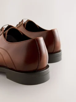Tan Brown Leather Derby Shoes