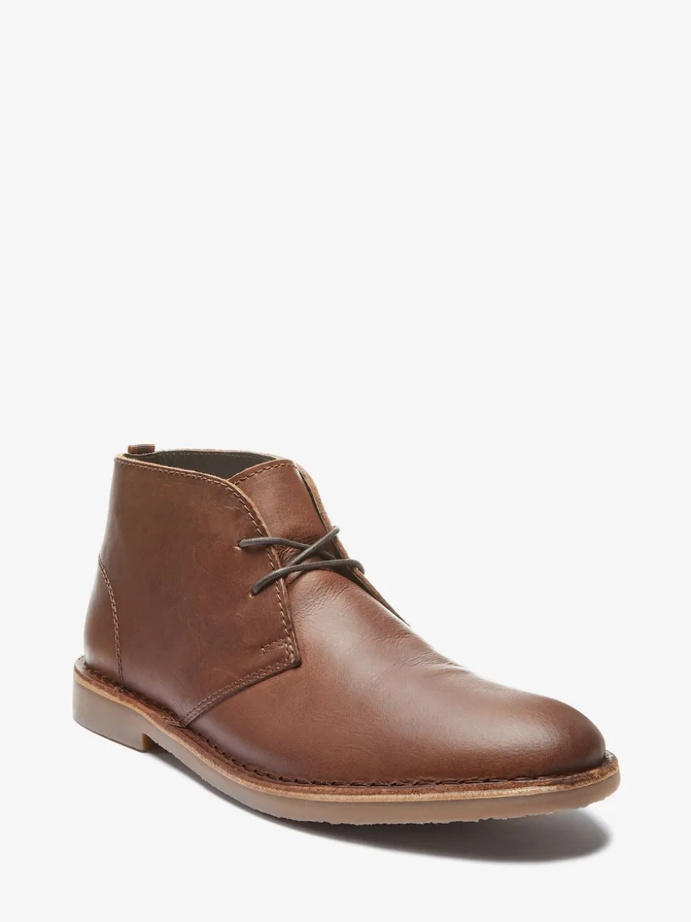 Tan Brown Leather Desert Boots