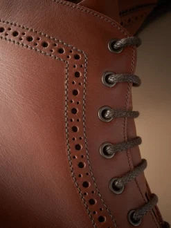 Tan Brown Leather Sanders for Next Cleated Brogue Boots
