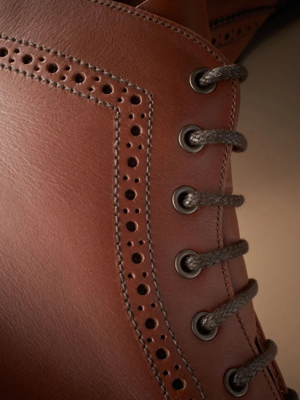Tan Brown Leather Sanders for Next Cleated Brogue Boots