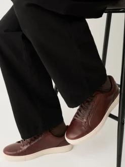 Tan Brown Leather Trainers