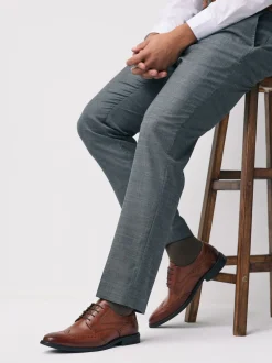 Tan Brown Leather Wingcap Brogue Shoes