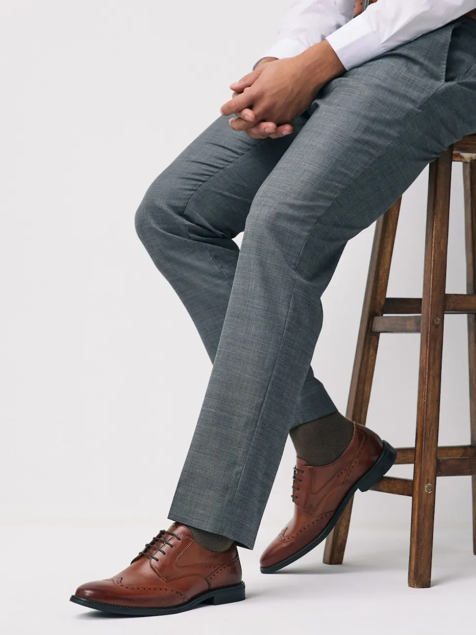 Tan Brown Leather Wingcap Brogue Shoes