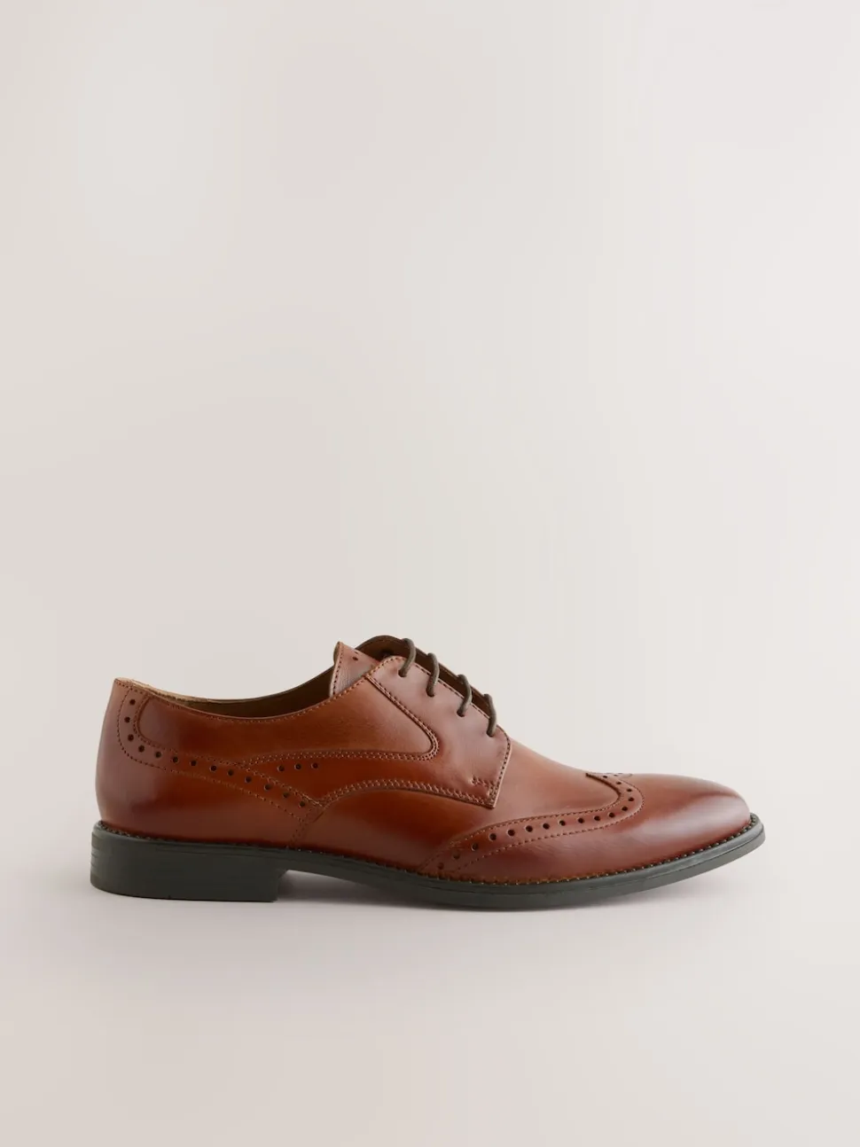 Tan Brown Leather Wingcap Brogue Shoes