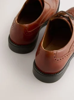 Tan Brown Leather Wingcap Brogue Shoes