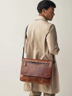 Tan Brown Messenger Bag