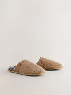 Tan Brown Mule Slippers
