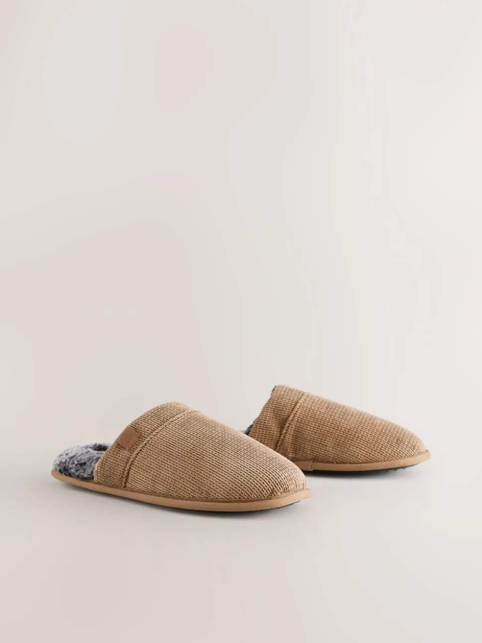 Tan Brown Mule Slippers