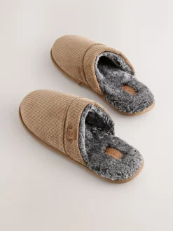 Tan Brown Mule Slippers