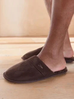 Tan Brown Mule Slippers