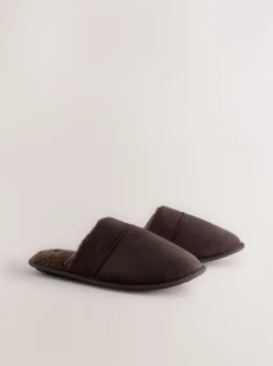 Tan Brown Mule Slippers