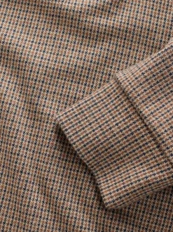 Tan Brown Puppytooth Rugby Shirt