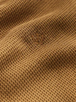 Tan Brown Regular Fit Short Sleeve Tipped Polo Shirt