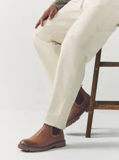 Tan Brown Relaxed Chelsea Boots