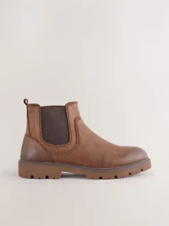 Tan Brown Relaxed Chelsea Boots