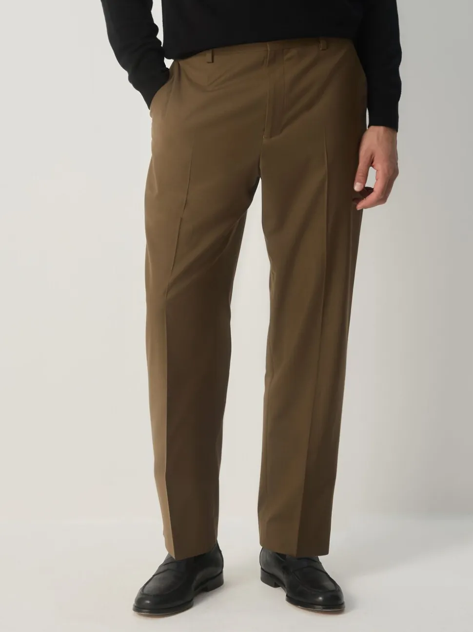 Tan Brown Relaxed Fit Suit Trousers