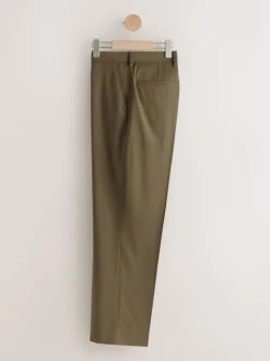 Tan Brown Relaxed Fit Suit Trousers