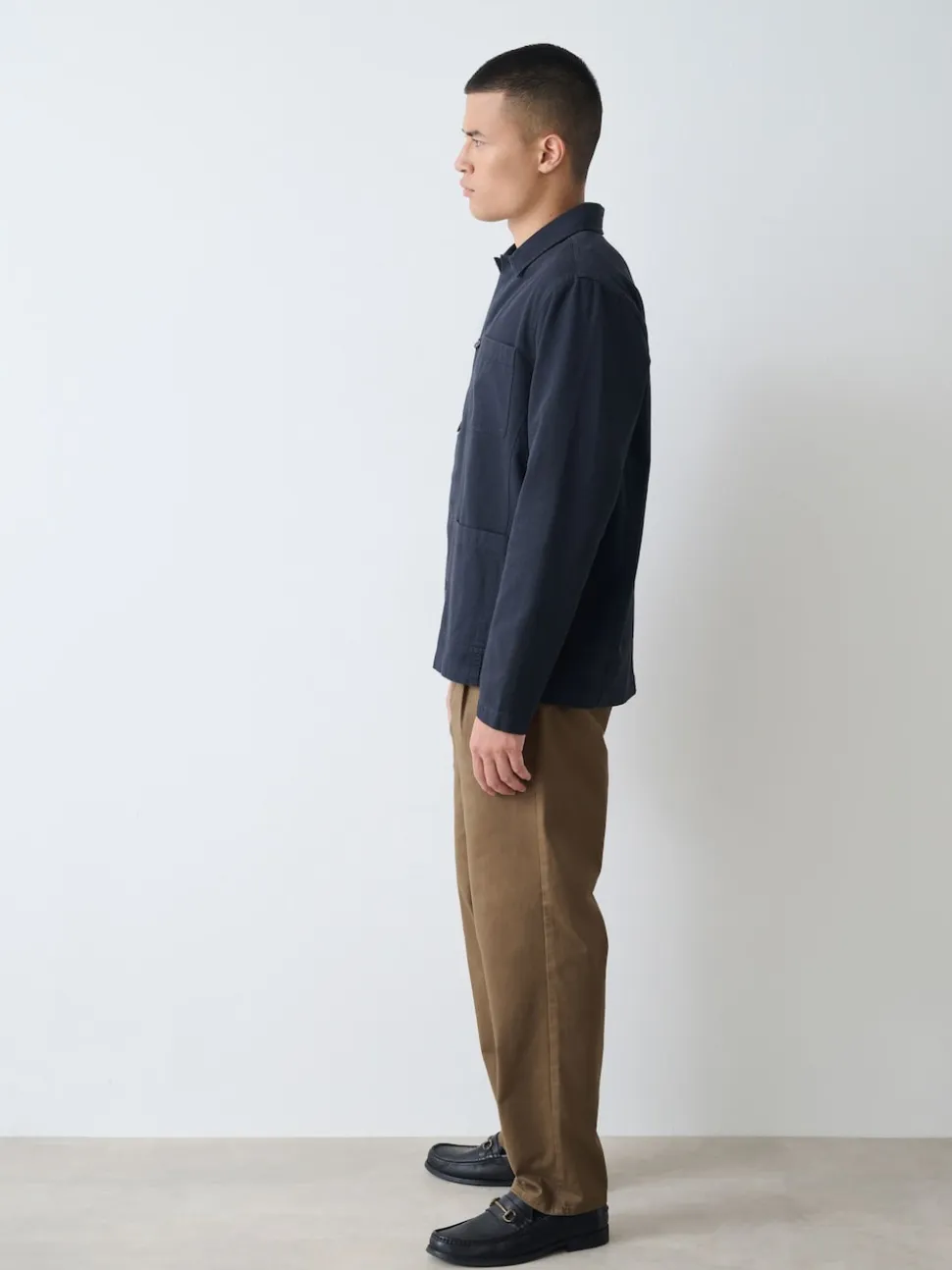 Tan Brown Relaxed Tapered Fit Twin Pleated Stretch Chinos Trousers