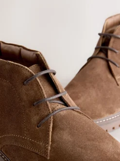 Tan Brown Rugged Leather Ankle Boots