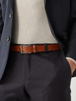 Tan Brown Signature Leather Brogue Belt