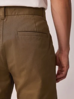 Tan Brown Slim Fit Stretch Chinos Trousers