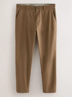 Tan Brown Slim Fit Stretch Chinos Trousers