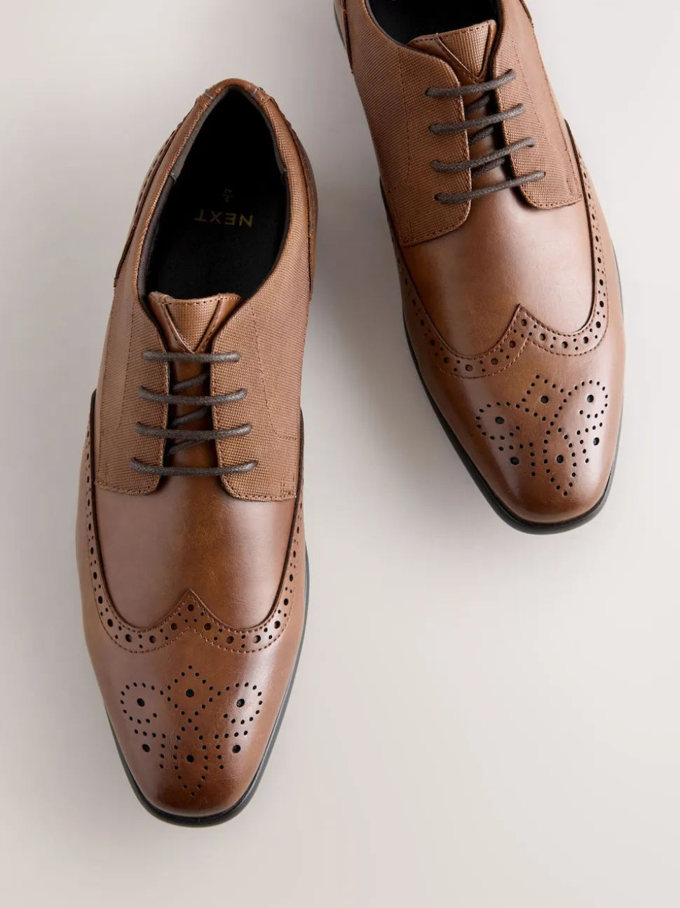 Tan Brown Standard Fit Brogue Shoes