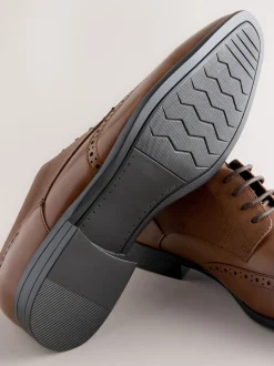 Tan Brown Standard Fit Brogue Shoes