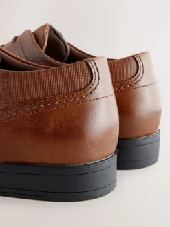 Tan Brown Standard Fit Derby Lace-Up Shoes